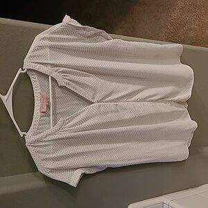 White blouse, black polka dots XL